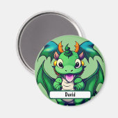 Aimant Sunny Le Dragon Amical Avec Nametag Personnalisé (Recto/Verso)