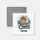 Aimant Sunny Ma première croisière personnalisée (Recto/Verso)