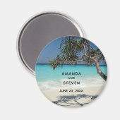 Aimant Sunny Tropical Beach Ocean Paradise Mariage (Recto/Verso)