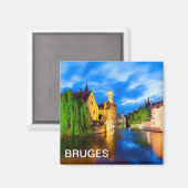 Aimant Sunset à Bruges. Belgique (Recto/Verso)