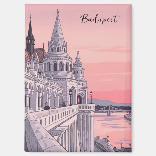 Aimant Sunset Budapest Hungary Fisherman's Bastion Travel (Recto)