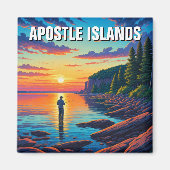 Aimant Sunset des îles Apôtres du Wisconsin (Devant)