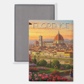 Aimant Sunset Florence Italie Skyline (Recto/Verso)