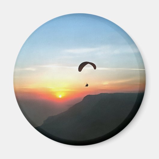 Aimant Sunset Paraglide Wanderlust Extreme Sports Art (Devant)