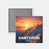 Aimant Sunset Santorin Îles grecques Voyage (Recto/Verso)