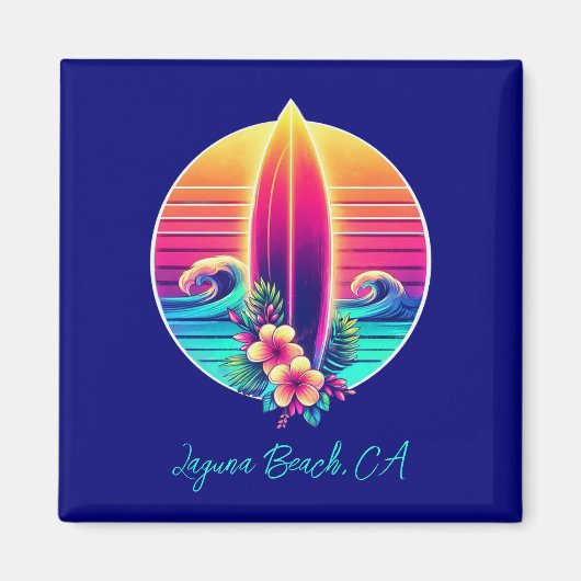 Aimant Sunset Surfboard Paradise - (Devant)