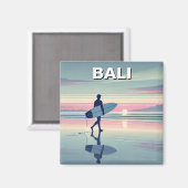 Aimant Sunset Surfer Moderne Bali Indonésie (Recto/Verso)