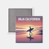 Aimant Sunset Surfer moderne Basse Californie (Recto/Verso)