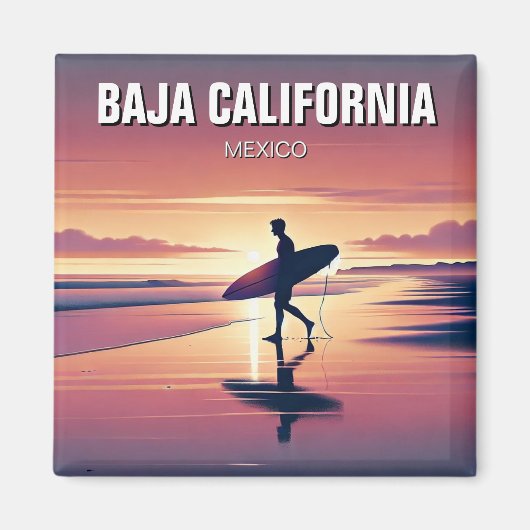 Aimant Sunset Surfer moderne Basse Californie (Devant)