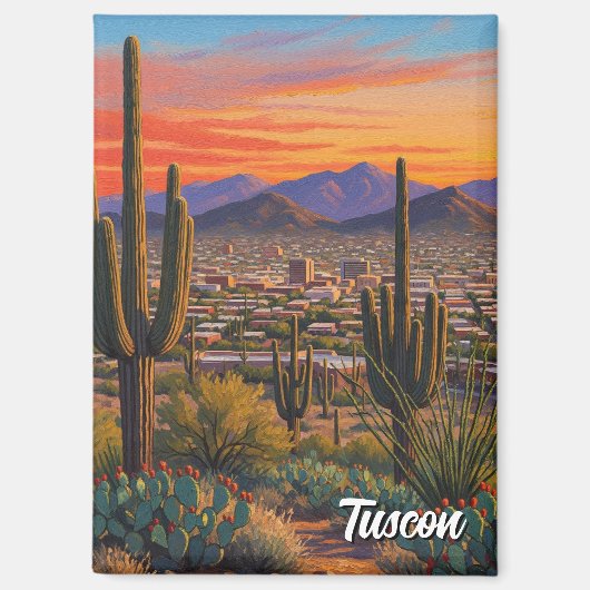 Aimant Sunset Tuscon Skyline Arizona Travel (Recto)