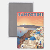 Aimant Sunset View Santorini Greece Cyclades Travel (Recto/Verso)
