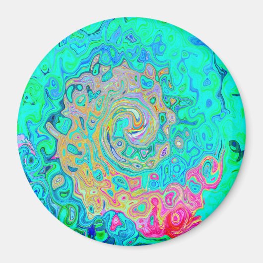 Aimant Super Abstrait Rainbow Liquid Swirl (Devant)