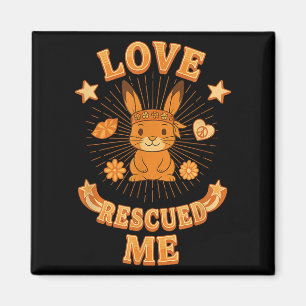 Aimant Super adoption de lapin Boho, amour me Secouru