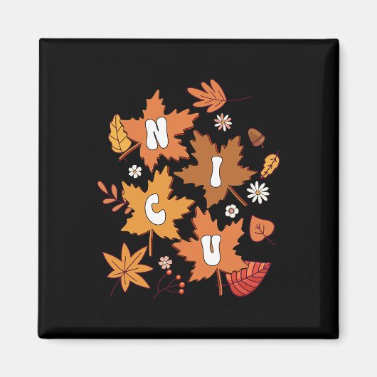 Aimant Super Automne NICU Infirmière Maple Leaf Automne V (Devant)