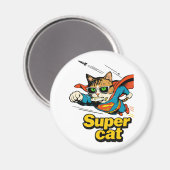 Aimant Super Chat Volant avec Poisson (Recto/Verso)