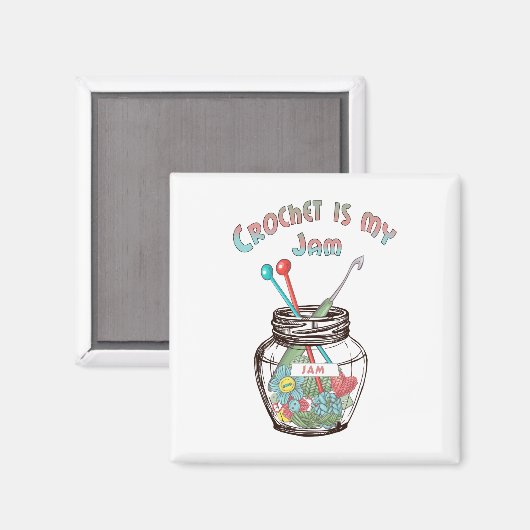 Aimant Super mignonne "Crochet is My Jam" (Recto/Verso)