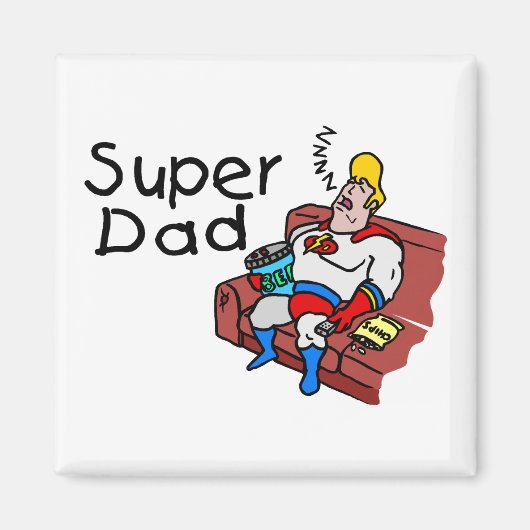 Aimant Super Papa (Dormir) (Devant)
