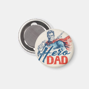 Aimant "Super Papa" Illustration de super-héros avec bibe