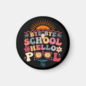 Aimant Super Retro Design Bye Bye School Hello Pool Cool (Devant)