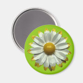 Aimant Super Retro Hippie Daisy Fleur Été Vert (Recto/Verso)