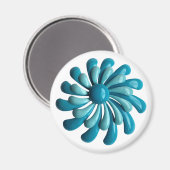 Aimant Super Retro MOD Atomic Hippie Daisy Flower Blue (Recto/Verso)