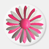 Aimant Super rose MOD Hippie Daisy Flower Power Floral (Devant)