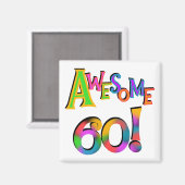 Aimant Superbe 60 T-shirts et cadeaux d'anniversaire (Recto/Verso)