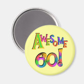 Aimant Superbe 60 T-shirts et cadeaux d'anniversaire (Recto/Verso)