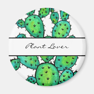 Aimant Superbe aquarelle prickly Cactus