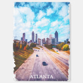 Aimant Superbe Atlanta Georgia Travel Skyline Aquarelle (Recto)