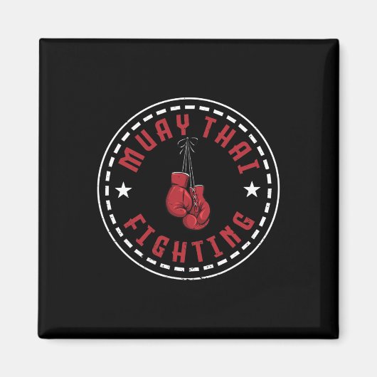 Aimant Superbe conception de combat de Muay Thai Kickboxe (Devant)