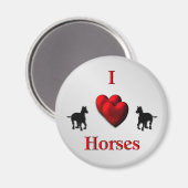 Aimant Superbe dessin de I Heart Horses (Recto/Verso)