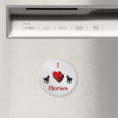 Aimant Superbe dessin de I Heart Horses (In Situ (Lave-vaisselle))