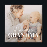 Aimant Superbe Grand-mère depuis 20XX Simple Photo Élégan<br><div class="desc">Ce design simple et moderne est composé d'une typographie serif et cursive et d'ajouter une photo personnalisée</div>