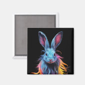 Aimant Superbe Lapin Bleu en feu (Recto/Verso)