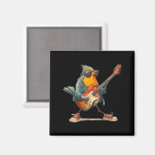 Aimant Superbe Oiseau Robin Avec Guitare Électrique Pour (Recto/Verso)