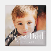 Aimant Superbe Papa depuis 20XX Moderne Simple Photo Élég (Devant)