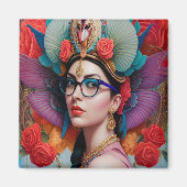 Aimant Superbe princesse avec lunettes (Devant)