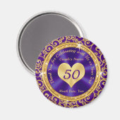 Aimant Superbe Purple Gold 50e Anniversaire Fête Faveurs (Recto/Verso)