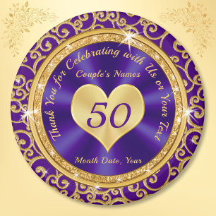 Aimant Superbe Purple Gold 50e Anniversaire Fête Faveurs