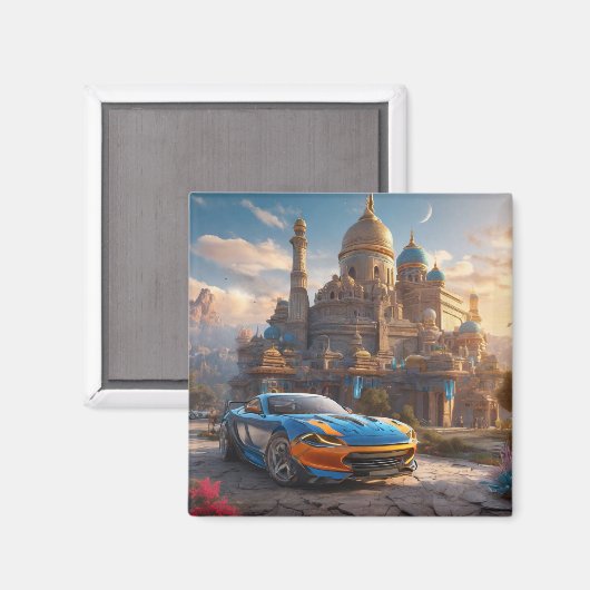 Aimant Supercar cool beau monastère (Recto/Verso)