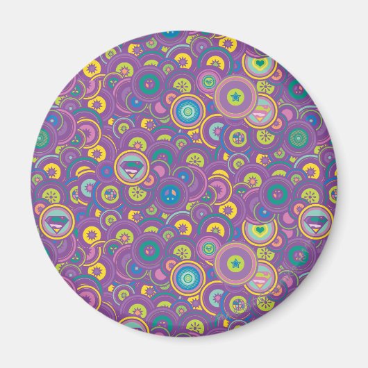 Aimant Supergirl Circle Purple Pattern (Devant)