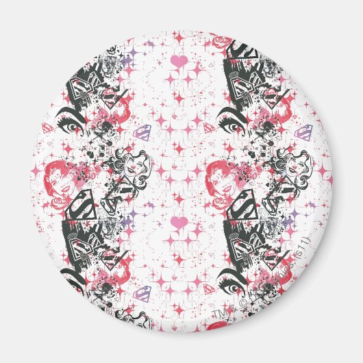 Aimant Supergirl Collage Motif (Devant)