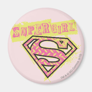 Aimant Supergirl Grunge Logo Pink