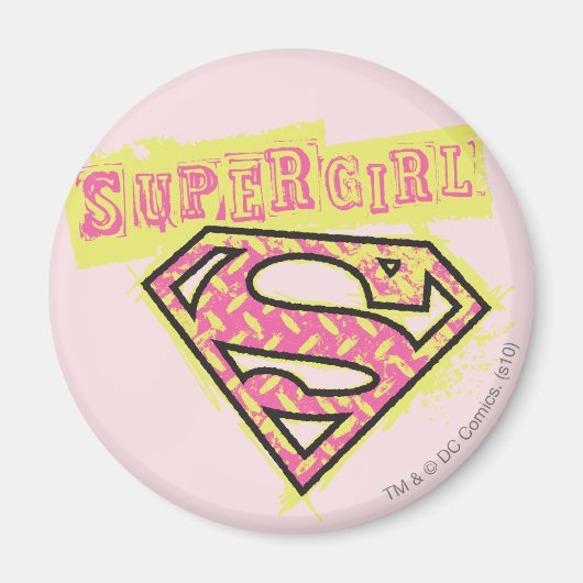 Aimant Supergirl Grunge Logo Pink (Devant)