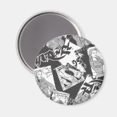 Aimant Supergirl noir et blanc collage (Recto/Verso)