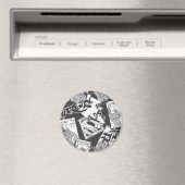 Aimant Supergirl noir et blanc collage (In Situ (Lave-vaisselle))