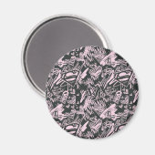 Aimant Supergirl Pink et Black Scribbles (Recto/Verso)