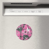 Aimant Supergirl Pink SplatCarré (In Situ (Lave-vaisselle))