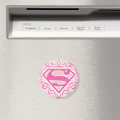 Aimant Supergirl Pink Stripes (In Situ (Lave-vaisselle))